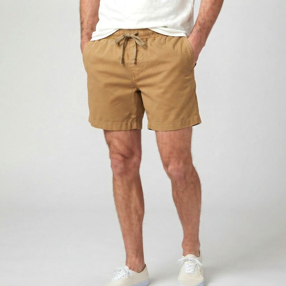 BearBottom Men's Alto Shorts M British Khaki Chino Pull On Stretch 5.5" Casual